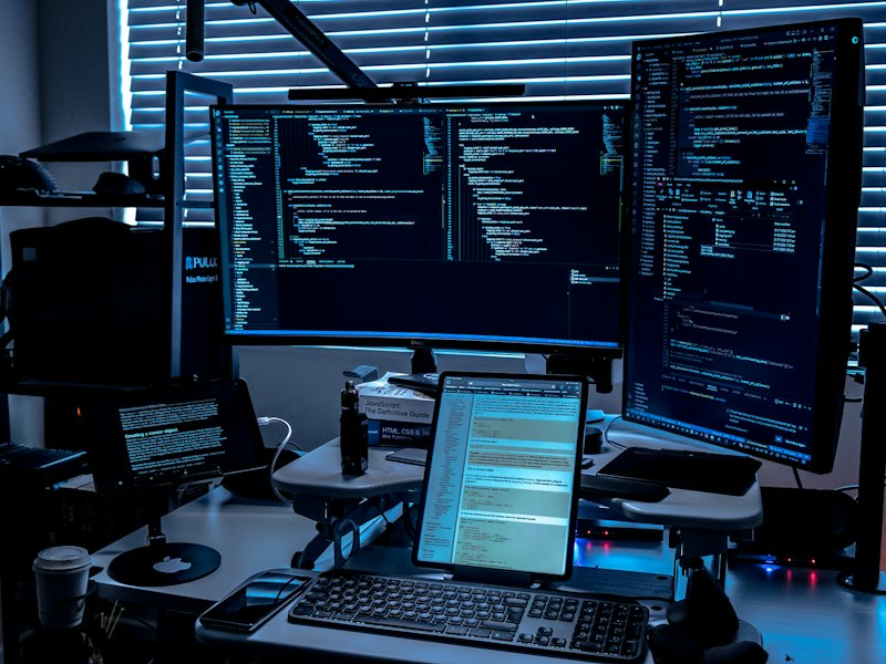 Arbeitsplatz mit mehreren Monitoren